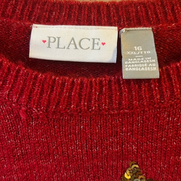 Super cute Children’s Place red Christmas cat sweater - Picture 4 of 4